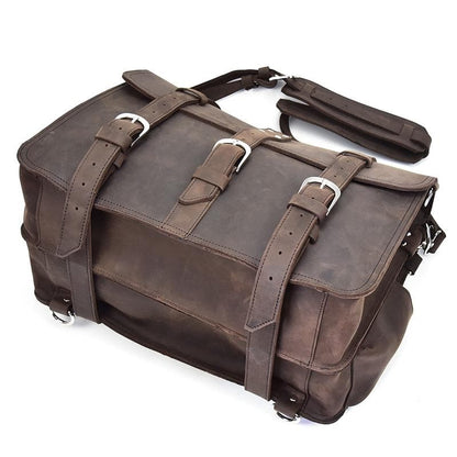 Greenwich Vintage Leather Messenger Bag | Spacious & Stylish Travel Companion