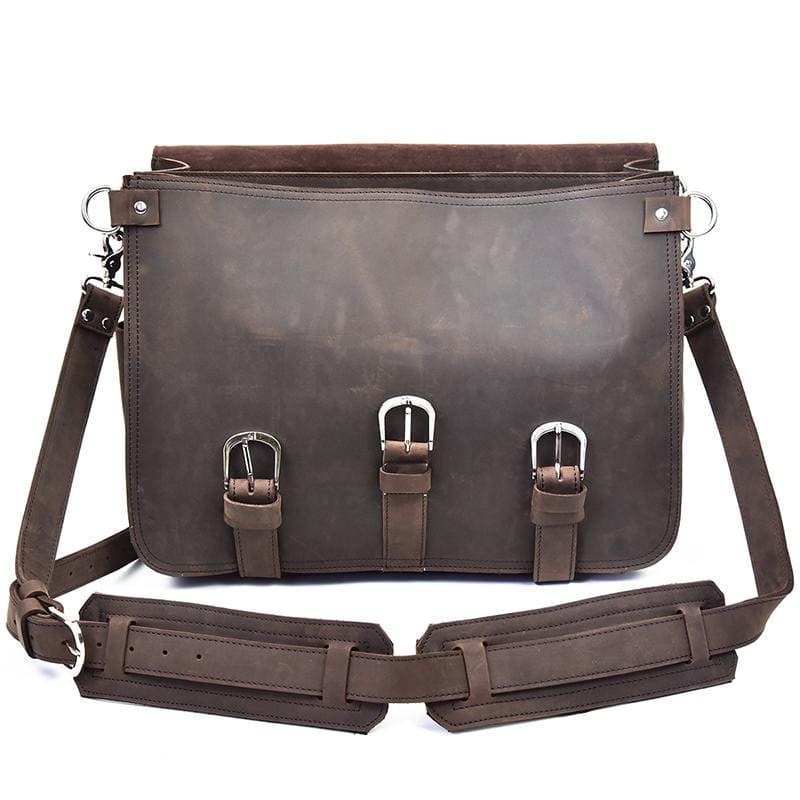 Greenwich Vintage Leather Messenger Bag | Spacious & Stylish Travel Companion