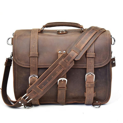 Greenwich Vintage Leather Messenger Bag | Spacious & Stylish Travel Companion