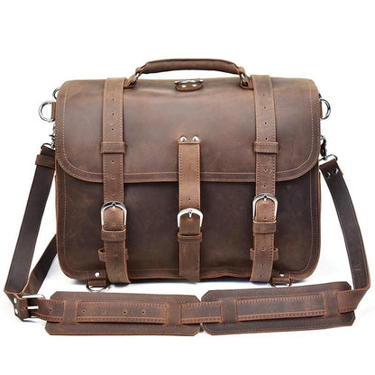 Greenwich Vintage Leather Messenger Bag | Spacious & Stylish Travel Companion