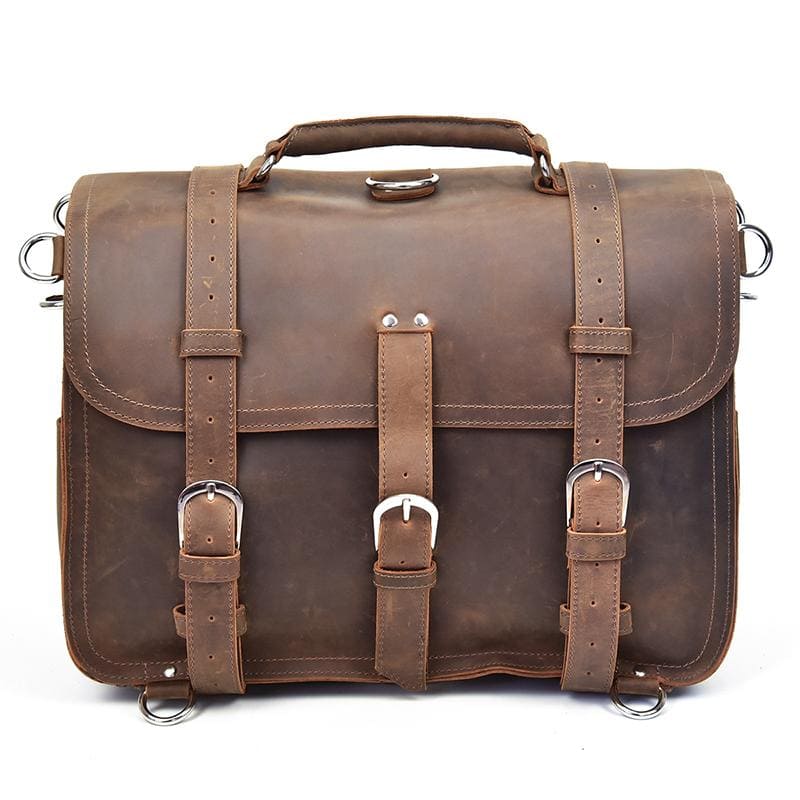 Greenwich Vintage Leather Messenger Bag | Spacious & Stylish Travel Companion