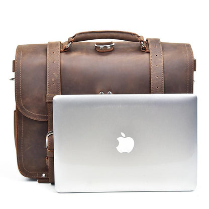 Greenwich Vintage Leather Messenger Bag | Spacious & Stylish Travel Companion