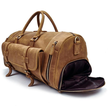 Elevate Your Travel Style with the Artisan Crafted Bedford Weekender Leather Duffle Bag