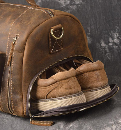 Elevate Your Travel Style with the Artisan Crafted Bedford Weekender Leather Duffle Bag