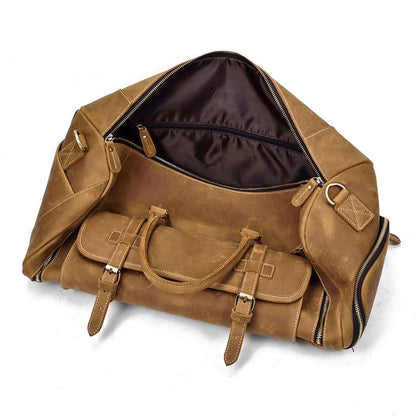 Elevate Your Travel Style with the Artisan Crafted Bedford Weekender Leather Duffle Bag