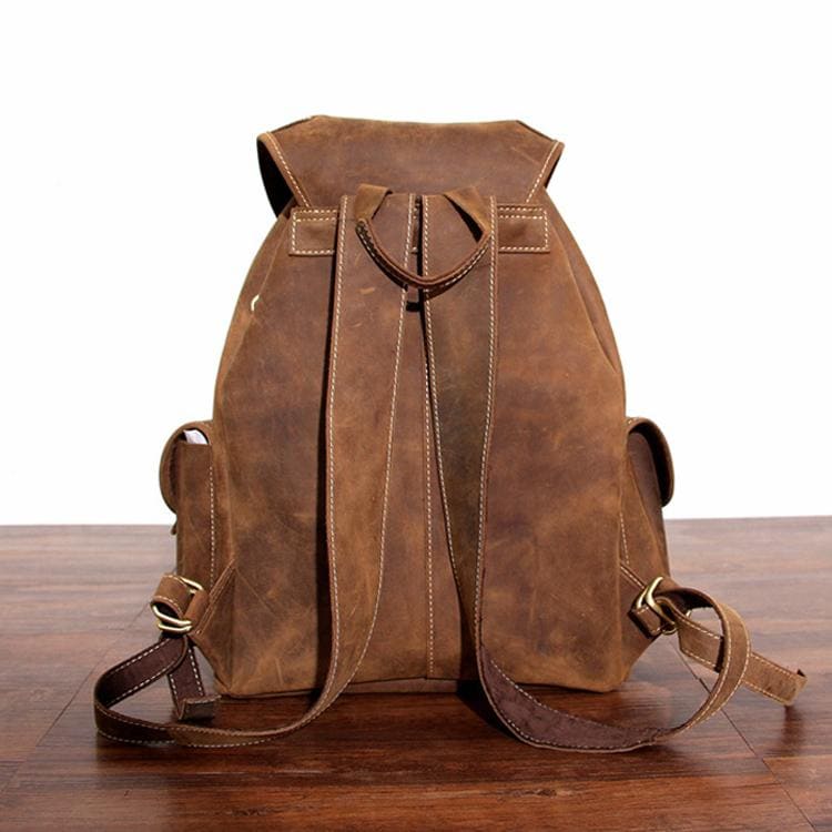Elevate Your Adventure with the Rockland Leather Rucksack - Crafted from Genuine Leather!