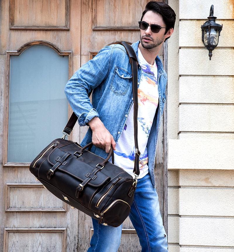 Elevate Your Travel Style with the Artisan Crafted Bedford Weekender Leather Duffle Bag