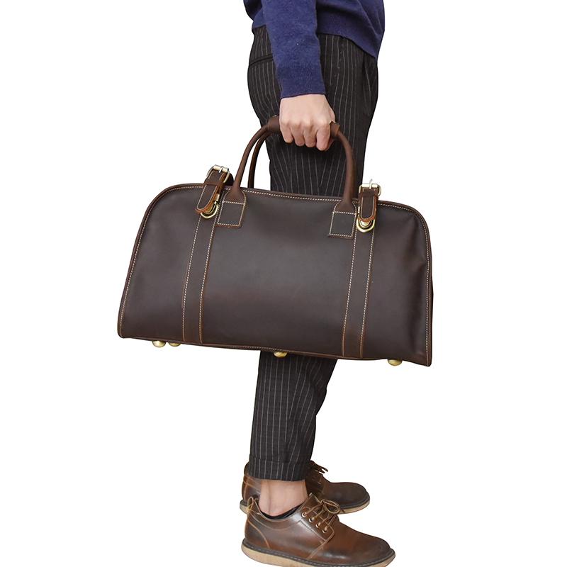 Edison Vintage Leather Weekender Duffle Bag - Perfect for Your Adventures!