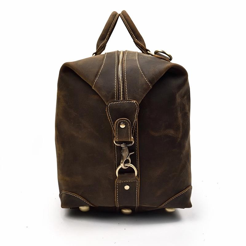 Ellis Vintage Leather Weekender Duffle Bag - Perfect Travel Companion