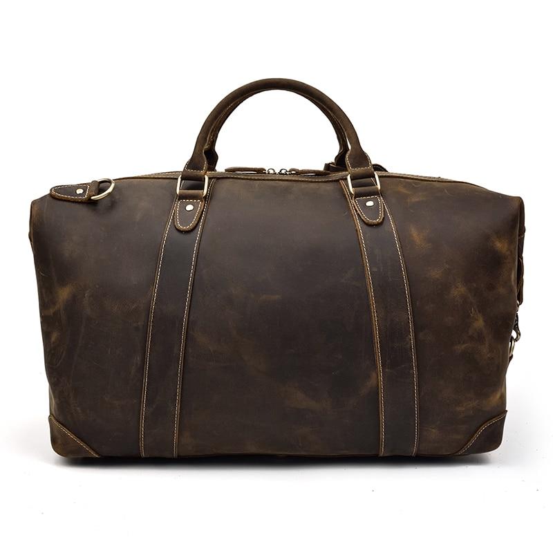 Ellis Vintage Leather Weekender Duffle Bag - Perfect Travel Companion