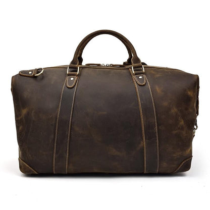 Ellis Vintage Leather Weekender Duffle Bag - Perfect Travel Companion