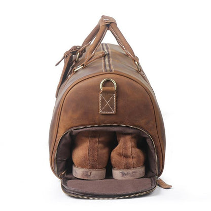 Luxurious Dyker Weekender | Spacious Leather Duffle for Your Adventures